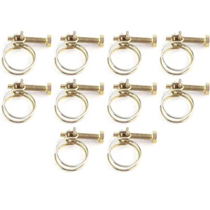 10 Stck. Verstellbare Doppeldraht Schlauchschelle Stark Sanitär Befestigung für Zuhause USA - Bild 1 von 6