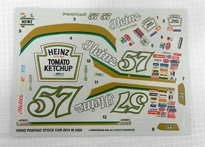 Heinz Pontiac Grand Prix Stock Car 1/24 Scale DECALS By Monogram 2914 PLUS Extra - Picture 1 of 11