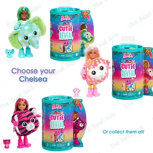 Barbie Cutie Reveal bambola Chelsea, accessori serie giungla e animale domestico che cambia colore - Foto 1 di 25