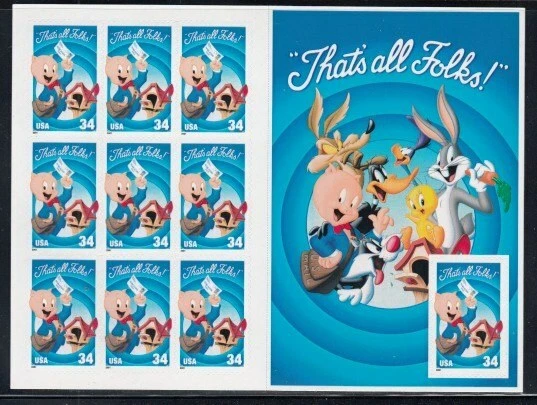 USA Porky Pig (R) MNH sheetlet - Image 1 of 1