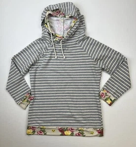 & Ampersand Ave Double Hood Sweatshirt Sz 3XL Floral Hoodie Striped Pocket NOTES - Picture 1 of 6
