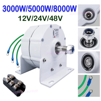3/5/8KW Permanent Magnet Generator 12V 24V 48V 3phase Gearless Magnet Alternator - Image 1 of 4