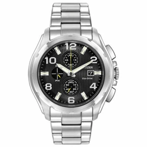 Citizen Eco-Drive CA0271-56E Silver Tone Black Chrono Dial Mens Sport Watch - Picture 1 of 1