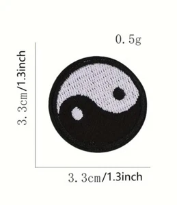 Embroidered Iron On Patch - Yin Yang - Picture 1 of 1