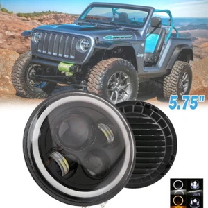 Faro proiettore hi/lo led tondo 5,75" 5-3/4" occhi angolari aureola per moto - Foto 1 di 13