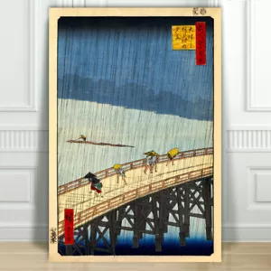 Japanese ANDO HIROSHIGE - Sudden Shower - CANVAS ART PRINT POSTER - 24x16" - Picture 1 of 1