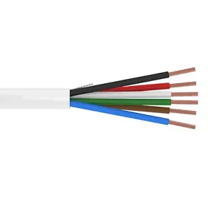 500' 18 AWG 6 Conductor Unshielded Plenum CMP Security Alarm Cable White 300V - Picture 1 of 1