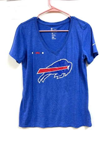 Nike Team Apparel Womens Blue Graphic T Shirt - Buffalo Bills - Size M Cover