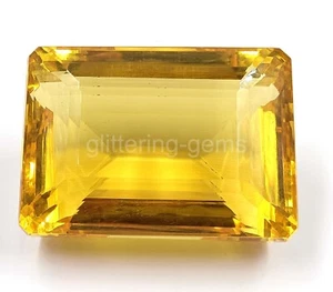 Lab-Created Yellow Citrine 1216.0 Ct Emerald Cut IGL Certified Loose Gems 5JSR - Picture 1 of 9