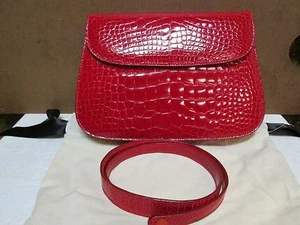 Manolo Blahnik Red Crocodile/Alligator Hand Bag - Picture 1 of 9