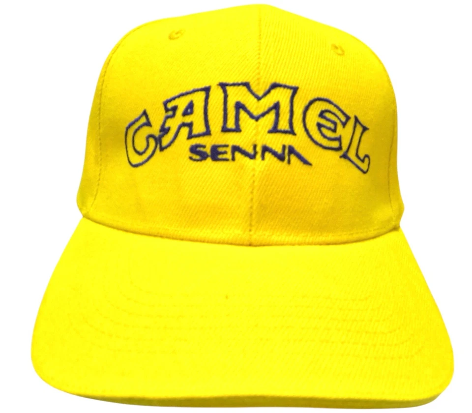 Ayrton Senna F1  Camel Lotus/Honda Baseball cap in Bright yellow. Vintage - Image 1 of 4