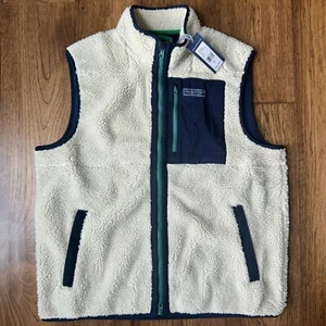 Vineyard Vines Giubbotto Uomo Sherpa SuperShep Taglia XL Stone (Beige/Crema) Navy NUOVO - Foto 1 di 15