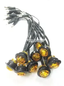 LIBRA 10 New 3/4" Amber LED Marker Clearance Lights For Trailer Truck RV -24021 - Picture 1 of 4