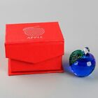 Blue Apple Figurine Crystal Glass Fruit Paperweight Glaze Home Ornaments Or Gift