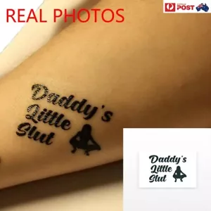 BDSM 3 or 5xDaddy's Little Slut Temporary Tattoos Sex Game SM Waterproof Sticker - Picture 1 of 7
