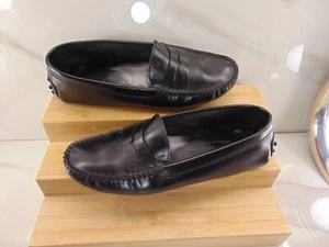 Tod's MADE IN ITALY 7.0 M Black Gommino Driving MOCCASINS LEATHER WOMENS Flats - Picture 1 of 7