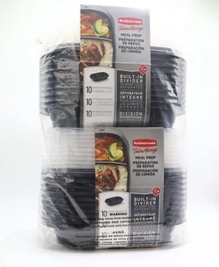 Rubbermaid Take Alongs Food Storage Containers Built-in Divider 20 Pack - Picture 1 of 6