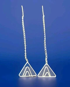 Erick's Sterling Silver Sliders Triangle Earrings Taxco.925 - Picture 1 of 5