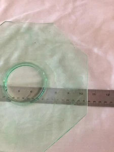 Vintage geätzte grüne Glasschale mit Blättern und Blumen 10,5 Zoll - Bild 1 von 11