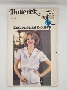 Butterick 5525 Pattern - Vintage Misses Emboidered blouses size 8 FREE SHIPPING - Picture 1 of 5