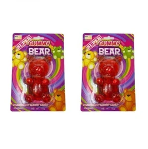 919411 2 X 150G SUPER GUMMY BEAR BLUE RASPBERRY & STRAWBERRY BEARS - Bild 1 von 3
