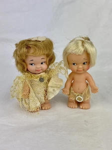 Vintage Uneeda Pee Wee Doll 1965 Blonde Hair 3.5" Tall UD Co Plastic Boy Girl - Picture 1 of 11