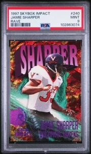 Skybox Impact 1997 JAMIE SHARPER Ravens Rookie RAVE 112/150 raro 240 PSA 9 Pop 1 - Foto 1 di 2