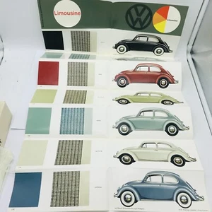 VW KÄFER BEETLE FARBKARTE COLORS BROCHURE POSTER 60ies SEDAN LIMOSINE BUG COX - Picture 1 of 12