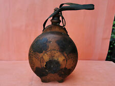 OLD ANTIQUE PRIMITIVE CARVED WOODEN VESSEL FLASK WINE WATER BOTTLE EARLY 20th