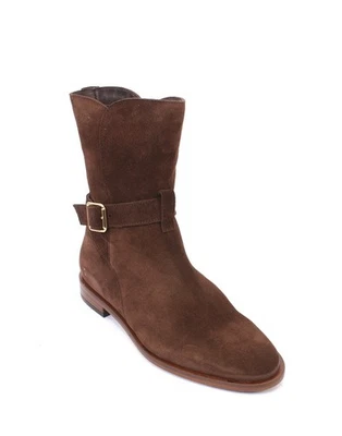 MUJER 2501 Marrón Gamuza Cuero Elástico Cremallera Oxford Botines 38 / EE. UU. 8 Foto 1 de 4