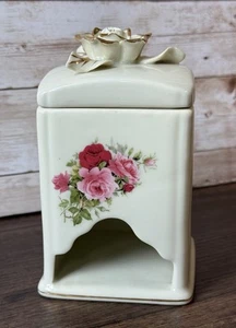 Vtg Formalities Victorian Rose Tea Bag Caddy Dispenser Canister By Baum Bros. - Picture 1 of 12