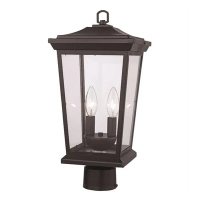 Muelle exterior Trans Globe Lighting 50777 Turlock 2 luces 12" de alto - negro Foto 1 de 3