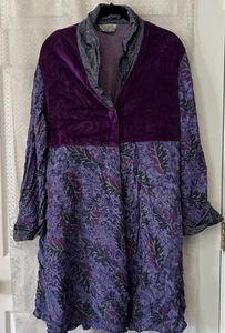 Chaqueta Top Vintage Años 80 Púrpura Adini Un Botón Terciopelo Rayón Boho Artística Grande* - Imagen 1 de 6