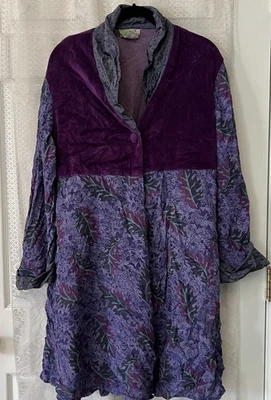Chaqueta Top Vintage Años 80 Púrpura Adini Un Botón Terciopelo Rayón Boho Artística Grande* Foto 1 de 4