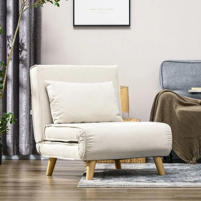 HOMCOM Schlafsessel, Klappbett mit Bettfunktion, Lendenkissen, für Wohnzimmer - Bild 1 von 4