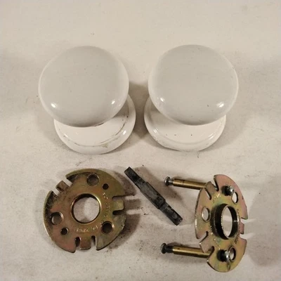 Glass Knob Set White Indoor Heavy 2 3/8 In Diameter - Image 1 of 3