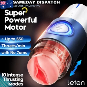 Leten Telescopic Male Masturbation Cup Auto Heating Pussy Stroker Men Sex Toy - Picture 1 of 11