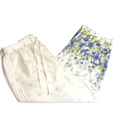 Pantalones de pijama LA CERA Lounge para mujer M Capri algodón pintuck laterales cintura elástica Foto 1 de 4