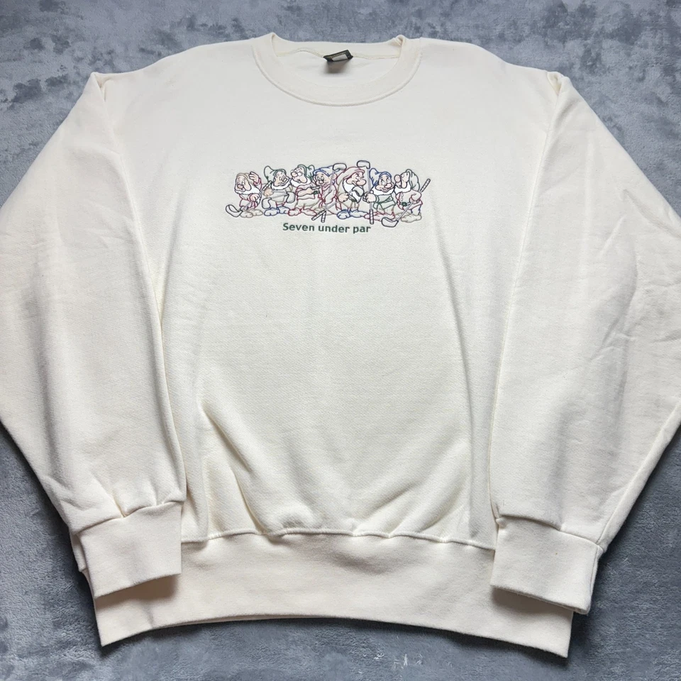 Moletom Vintage Cross Creek Masculino Grande Disney Bordado Sete Sob Par Golfe - Imagem 1 de 4