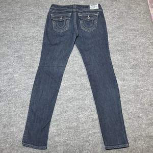 Pantalones de mezclilla True Religion para mujer 31x34 azul oscuro ajustados tiro bajo hechos en EE. UU. - Imagen 1 de 16