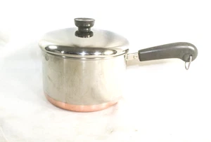 1801 Revere Ware 3 Quart Qt  Saucepan With Lid 1981 Copper Bottom - Picture 1 of 4