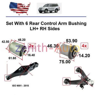 New For Mitsubishi Montero 2001-2006 Set Upper LH+RH Rear Control Arm Bushing Foto 1 de 4