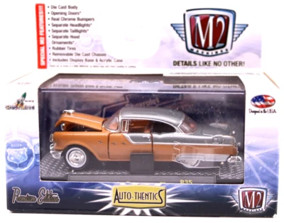 M2 1/64 Auto-thentics 1955 庞蒂亚克明星酋长橙色/灰色 WLRR's R35 15-71 — 第 1/4 张图片