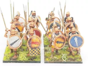 28MM ANCIENTS GREEK ARMOURED HOPLITES X 16. PAINTED. BLUE 318 - Picture 1 of 6
