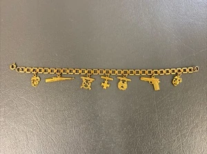 Vintage US Marine Corps Herz Bettelarmband ~ 7,5 Zoll - Bild 1 von 8