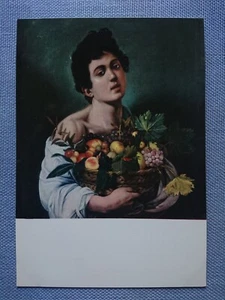 Postal antigua postal postal Michelangelo Merisi Caravaggio joven con niño - Imagen 1 de 2
