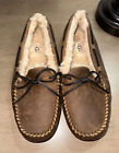 New UGG Olsen men's tan full grain leather slippers US 9 EU 42 1112441 $120