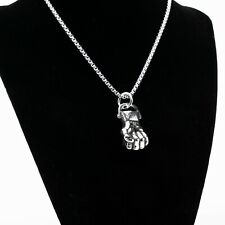 GK Stainless Steel Vintage Boxing Fist Glove Pendant Necklace Men Silver