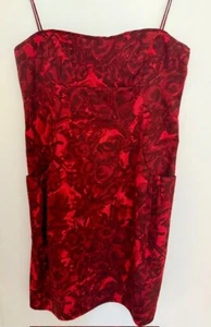 Romantisches Y2K Lida Baday Kleid 12 rot Blumen Baumwolle Designer Dark Fairy Gothic - Bild 1 von 8