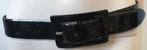 Cintura RALPH LAUREN Made In Italy nera in vernice con fibbia taglia:L - Foto 1 di 8